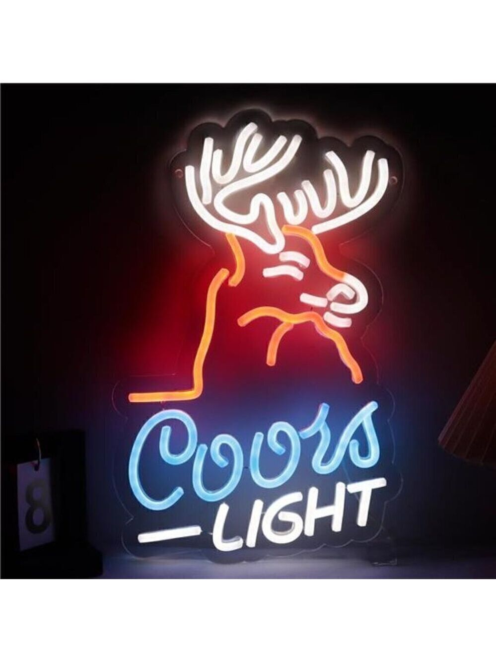 Coors LIGHT Beer Deer LED Neon Sign Wall Decor Man Cave Restaurant Bar NEW